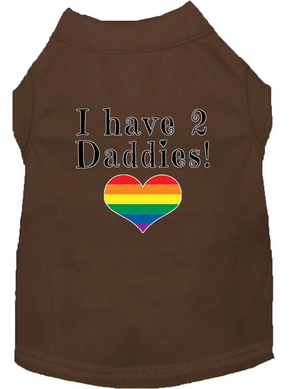 I have 2 Daddies Screen Print Dog Shirt Brown Lg